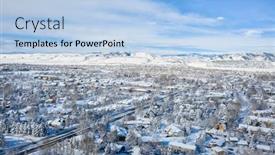  Presentation with fine food and wine spring - Beautiful slide set featuring residential-area-of-fort-collins backdrop and a light blue colored foreground