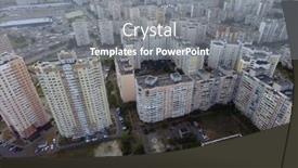 Presentation with residential - Audience pleasing presentation theme consisting of residential-area-of-kiev-drone backdrop and a gray colored foreground