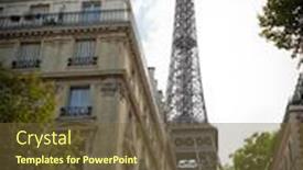  Presentation with eiffel tower - PPT theme with residential-area-of-paris-close background and a tawny brown colored foreground