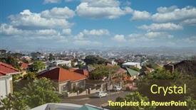  Presentation with cape town - PPT theme enhanced with residential-area-with-view background and a tawny brown colored foreground