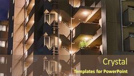  Presentation with residential - Cool new slide set with block at night in japan backdrop and a tawny brown colored foreground