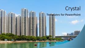  Presentation with residential - Amazing presentation having overpopulation - residential building in hong kong backdrop and a light blue colored foreground
