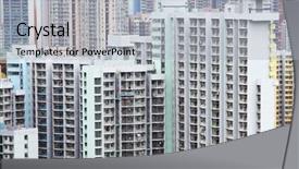  Presentation with hong kong - Presentation design consisting of residential building in hong kong background and a light gray colored foreground