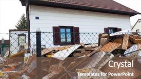  Presentation with energy saving and building - Beautiful PPT theme featuring residential building is cleared when you move backdrop and a violet colored foreground