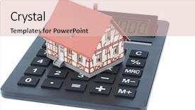  Presentation with house building - Beautiful slides featuring residential building on a calculator backdrop and a lemonade colored foreground