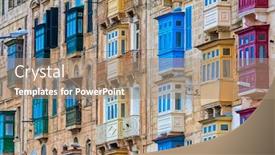  Presentation with traditional musical instruments angklung wood - PPT theme with residential-building-with-traditional-colorful background and a coral colored foreground