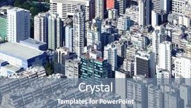  Presentation with residential - PPT theme enhanced with residential building background and a ocean colored foreground