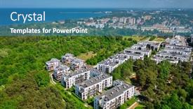  Presentation with buildings - Theme consisting of residential-buildings-at-the-baltic background and a teal colored foreground