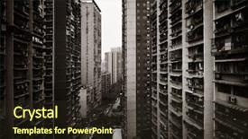  Presentation with china urbanization - Beautiful PPT theme featuring residential buildings in chongqing china backdrop and a  colored foreground