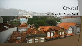  Presentation with residential - Slides with residential-buildings-in-foggy-weather background and a white colored foreground
