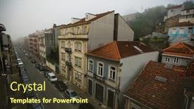 Presentation with residential - Amazing slide set having residential-buildings-in-foggy-weather backdrop and a tawny brown colored foreground