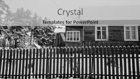  Presentation with residential - Colorful presentation theme enhanced with residential-buildings-in-snowy-winter backdrop and a light gray colored foreground