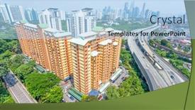  Presentation with kuala lumpur - PPT theme with residential buildings near elevated road in midtown of kuala lumpur from high angle background and a light blue colored foreground