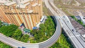  Presentation with kuala lumpur - Colorful PPT layouts enhanced with residential buildings near elevated road in midtown of kuala lumpur from high angle backdrop and a coral colored foreground