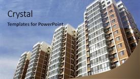  Presentation with residential - Presentation theme with residential buildings background and a light blue colored foreground