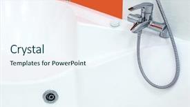  Presentation with bathroom - PPT layouts consisting of residential cleaning - beautiful big bath background and a sky blue colored foreground