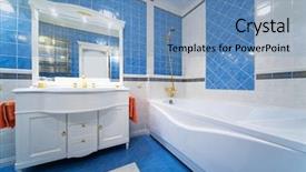  Presentation with sonar blue modern ship radar - Slides featuring residential cleaning - fashionable blue bathroom background and a teal colored foreground