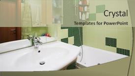  Presentation with bathroom - Slide deck enhanced with residential cleaning - fashionable green bathroom background and a mint green colored foreground