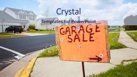  Presentation with home - Slide set with residential cleaning - garage sale sign background and a sky blue colored foreground