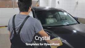  Presentation with case - Beautiful slide set featuring residential cleaning - washer of cars wipes backdrop and a dark gray colored foreground