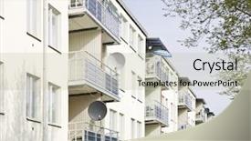  Presentation with apartment - Theme having residential complex - modern apartment block background and a mint green colored foreground