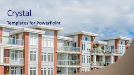  Presentation with british columbia canada - Cool new PPT theme with residential complex - modern apartment buildings in richmond backdrop and a lemonade colored foreground