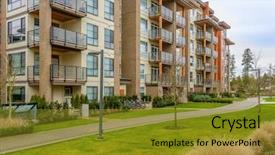  Presentation with apartment buildings - PPT layouts consisting of residential complex - modern apartment buildings in vancouver background and a gold colored foreground