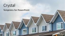  Presentation with apartment buildings - Cool new presentation theme with residential complex - modern apartment buildings in vancouver backdrop and a sky blue colored foreground