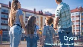  Presentation with new home - Amazing PPT layouts having residential complex - rear view father shows his backdrop and a ocean colored foreground