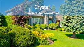  Presentation with residential - PPT layouts featuring residential construction - fragment of a nice house background and a teal colored foreground