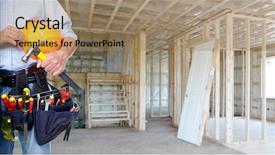  Presentation with handyman service - Slide deck with natures sensual therapy - portrait of young beautiful woman background and a violet colored foreground