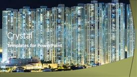  Presentation with residential - Beautiful theme featuring residential-district-in-hong-kong backdrop and a gray colored foreground