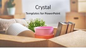  Presentation with freight delivery - PPT layouts with residential freight delivery - cardboard boxes in empty new background and a light gray colored foreground