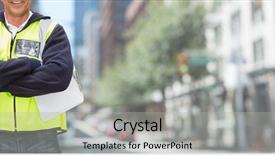  Presentation with controller - Slide set featuring residential freight delivery - digital composite of traffic controller background and a light gray colored foreground