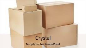  Presentation with freight delivery - Theme enhanced with residential freight delivery - pile of carton packages background and a  colored foreground