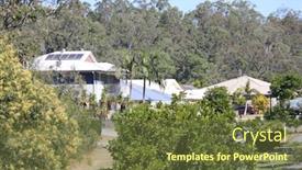  Presentation with bushland - Beautiful PPT layouts featuring residential homes in bushland setting australia backdrop and a tawny brown colored foreground