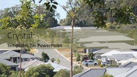  Presentation with estate - Theme having residential homes in estate australia background and a violet colored foreground