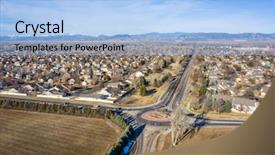  Presentation with roundabout - Presentation featuring residential neighborhood and roundabout along background and a light blue colored foreground