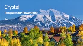  Presentation with neighborhood - Slide deck featuring residential neighborhood in colorado background and a teal colored foreground