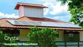  Presentation with residential solar - Slide deck enhanced with residential-solar-panel-alternative-energy background and a tawny brown colored foreground