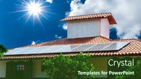  Presentation with residential solar - Slides with residential-solar-panel-alternative-energy background and a tawny brown colored foreground