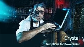  Presentation with laboratory - Colorful slide deck enhanced with medieval times ages - old scientist working in his backdrop and a navy blue colored foreground