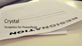  Presentation with letter - Presentation design having resigned - closeup of a resignation letter background and a soft green colored foreground