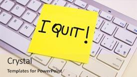  Presentation with keyboard - Cool new PPT layouts with resigned - resignation notice on a keyboard backdrop and a yellow colored foreground