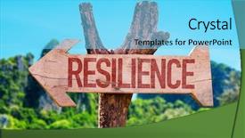 Presentation with resilience - Audience pleasing slide deck consisting of thriving business - resilience arrow with beach background backdrop and a light blue colored foreground