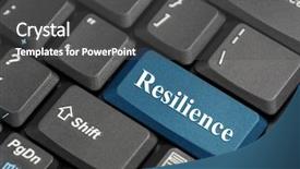  Presentation with resilience - Slide set with spank colorful word on the wooden background background and a coral colored foreground