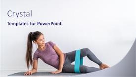  Presentation with band - Audience pleasing presentation design consisting of band clamshell leg workout hip backdrop and a sky blue colored foreground