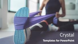  Presentation with resistance - PPT layouts featuring resistance-band-exercise-at-home background and a dark gray colored foreground