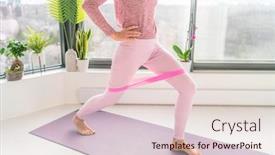  Presentation with resistance - Presentation theme enhanced with resistance-band-fitness-home-workout background and a lemonade colored foreground