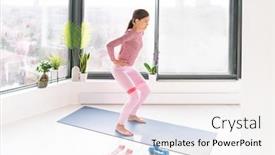  Presentation with resistance - Beautiful presentation theme featuring resistance-band-fitness-home-workout backdrop and a white colored foreground